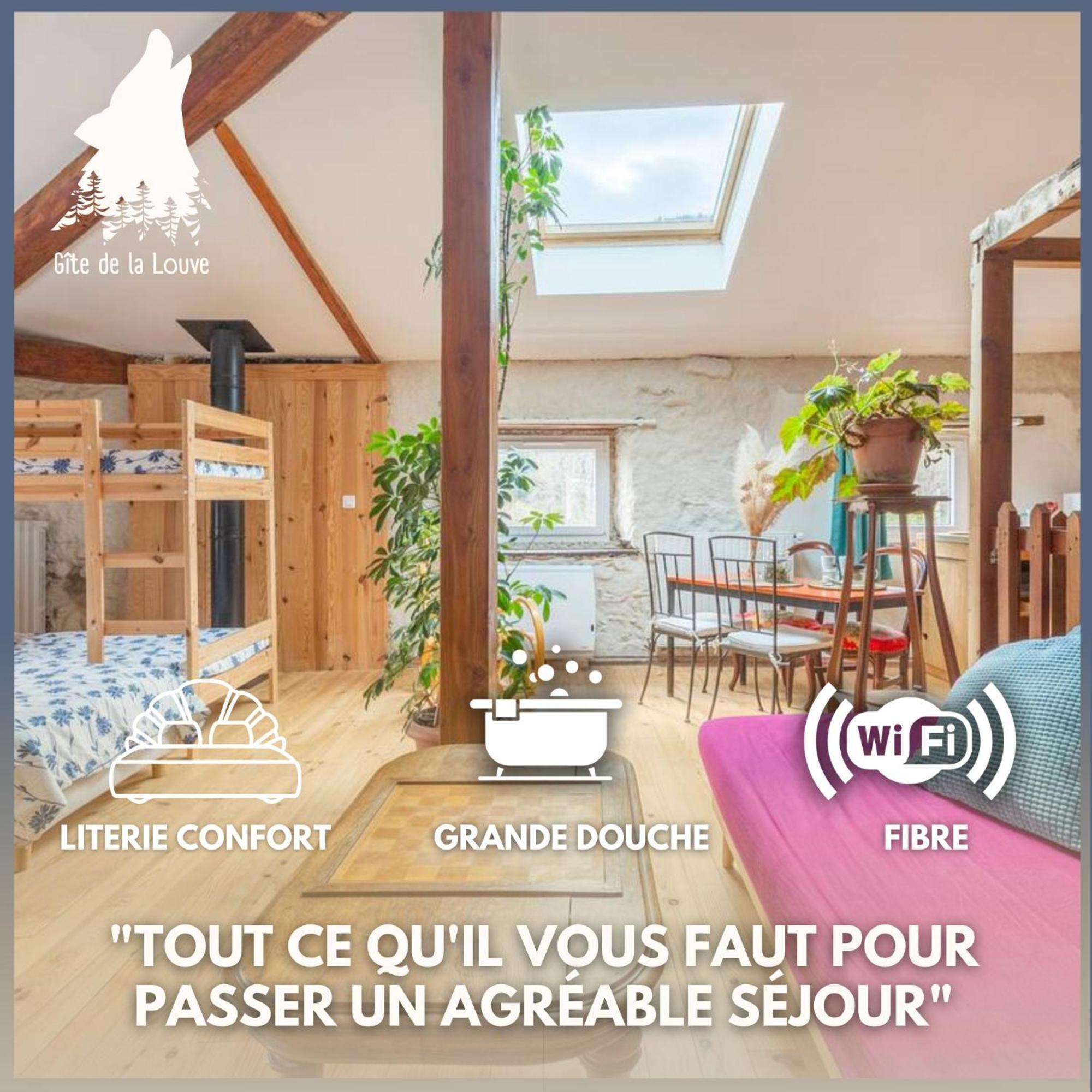 Chambre Triple Deluxe - Gite De La Louve Fougax-et-Barrineuf Eksteriør billede